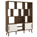 Transmit 59" Bookcase with Sliding Doors - Walnut Linen