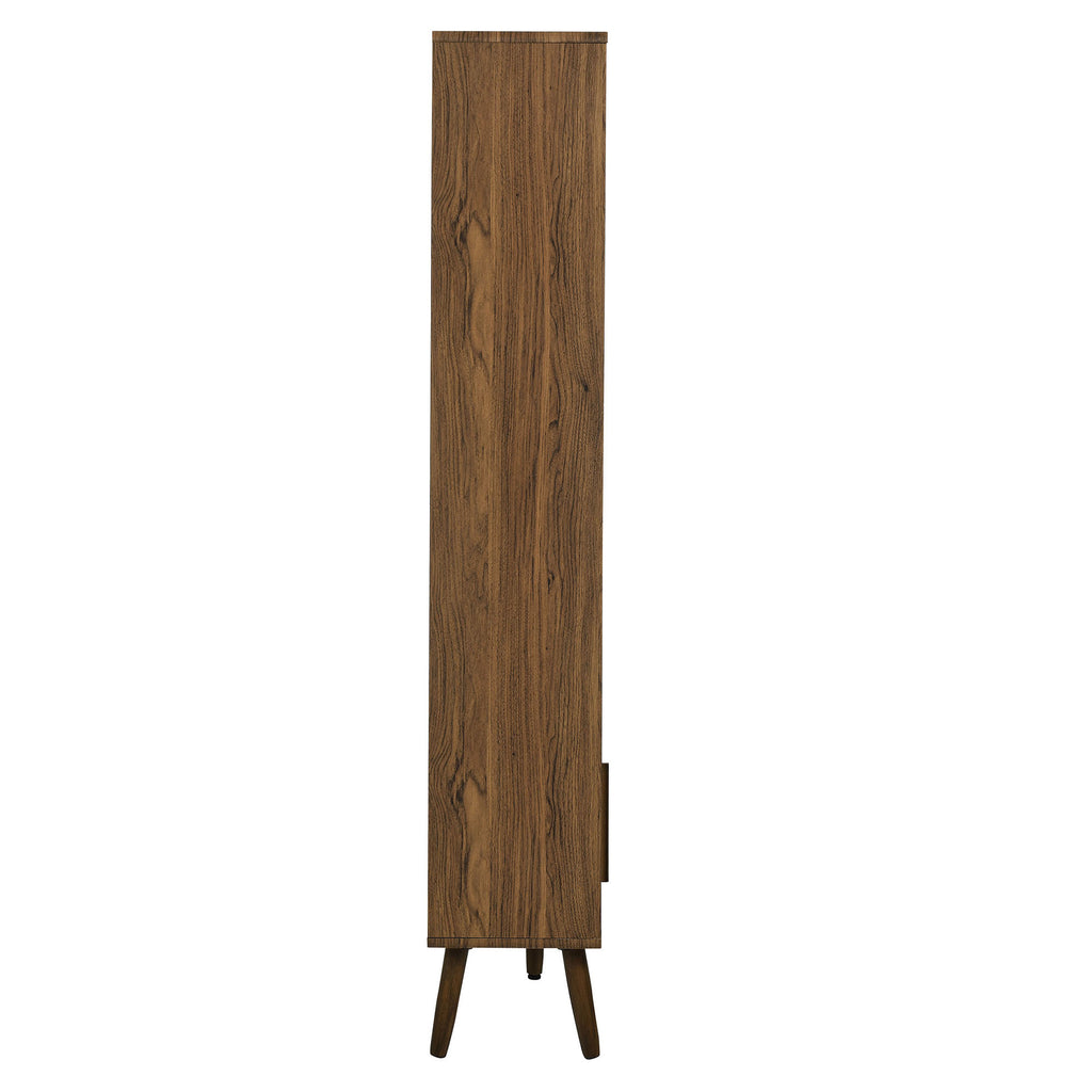 Transmit 59" Bookcase with Sliding Doors - Walnut