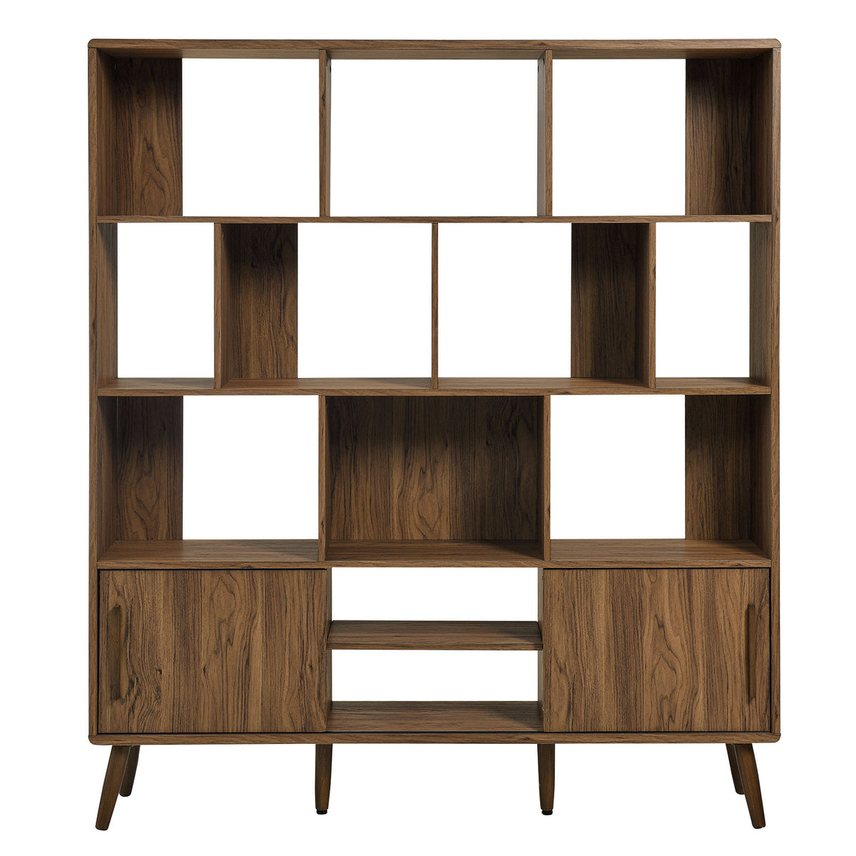 Transmit 59" Bookcase with Sliding Doors - Walnut