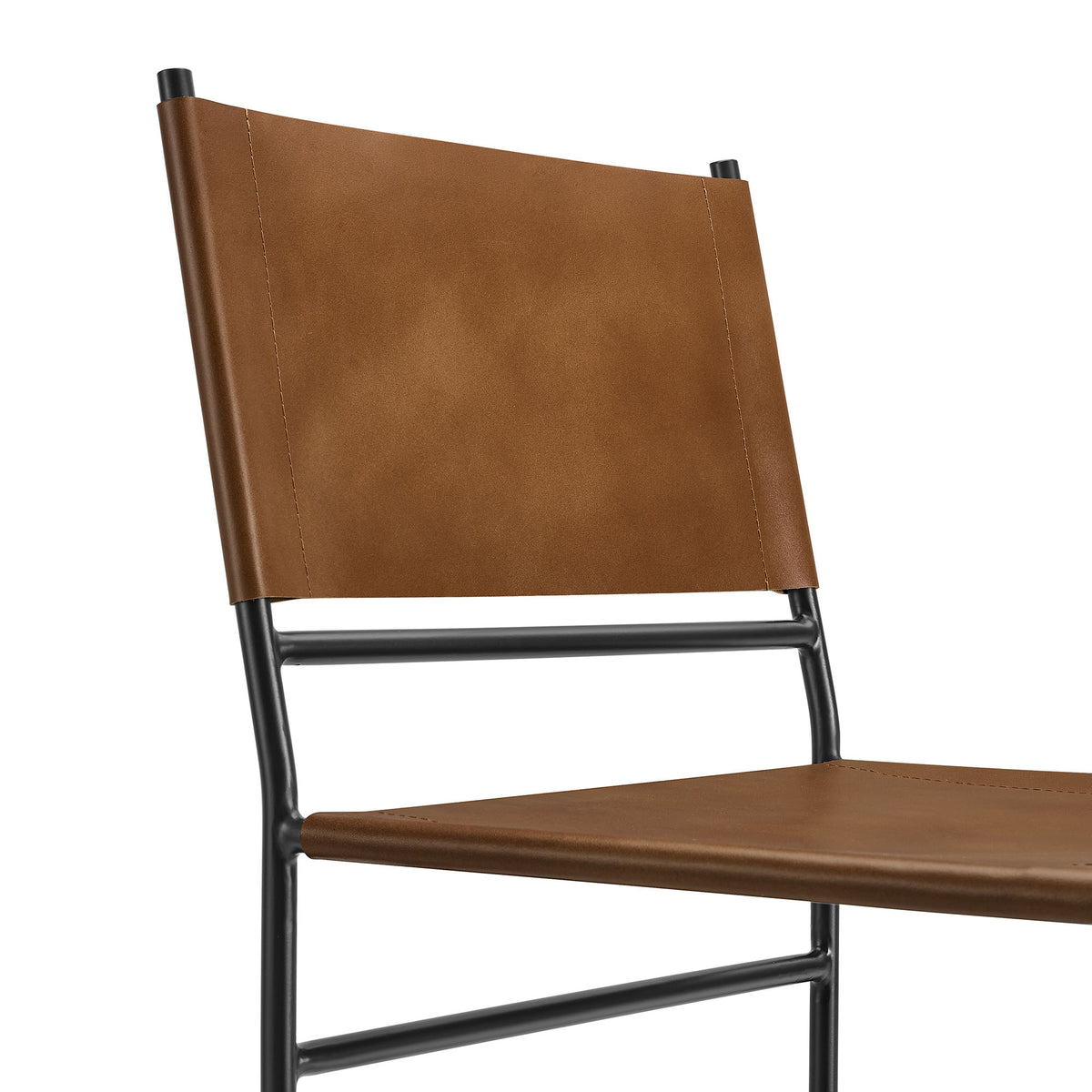 Thatcher Leather and Metal Dining Chair - Tan
