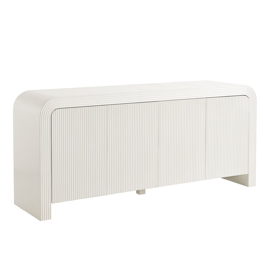 Waterflute 70" Fluted Sideboard Cabinet - White Matte