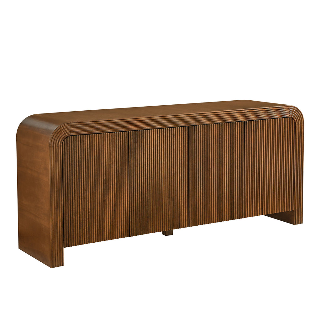 Waterflute 70" Fluted Sideboard Cabinet - Walnut