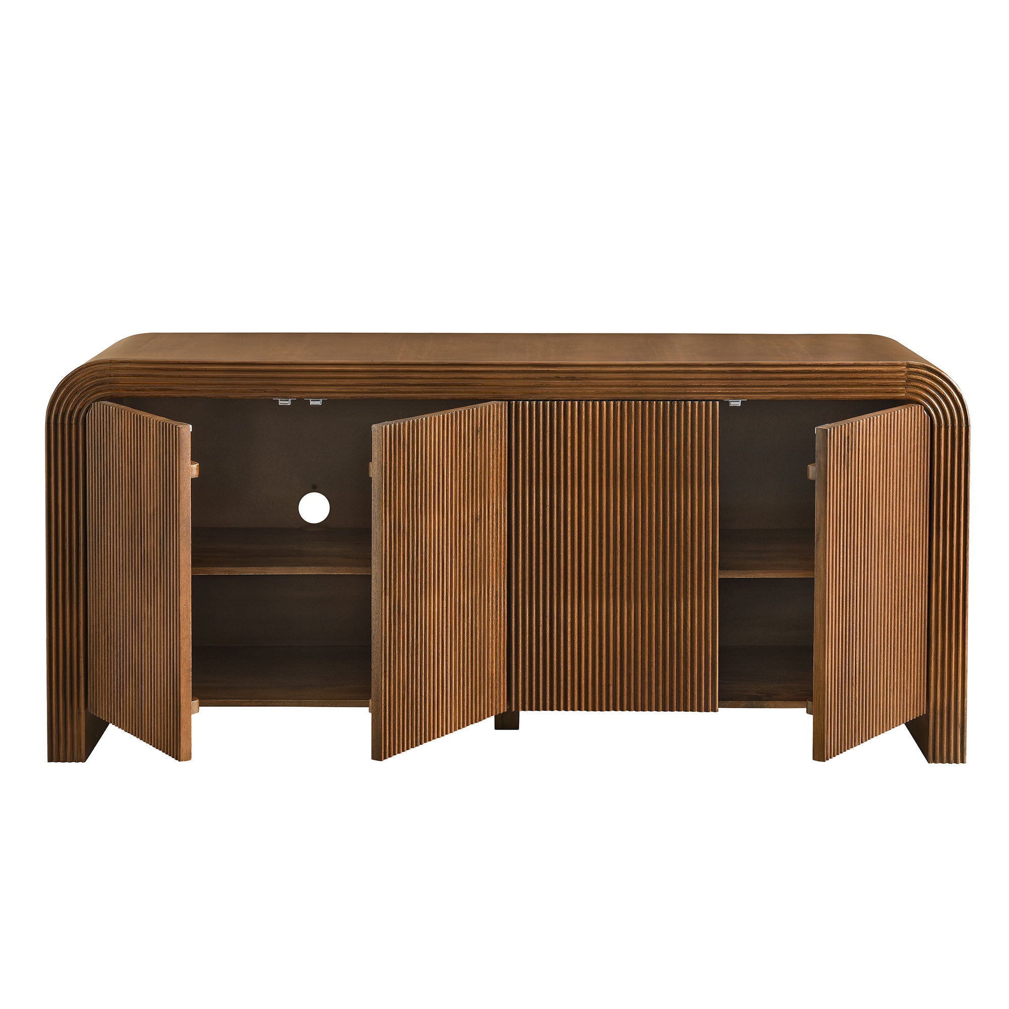 Waterflute 70" Fluted Sideboard Cabinet - Walnut