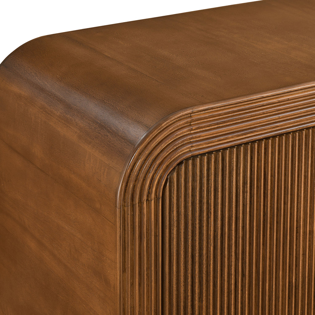 Waterflute 70" Fluted Sideboard Cabinet - Walnut