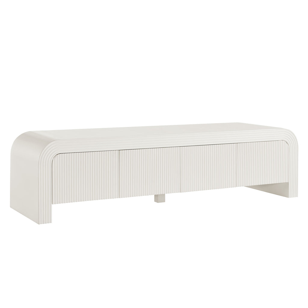 Waterflute 68" Fluted TV Stand - White Matte