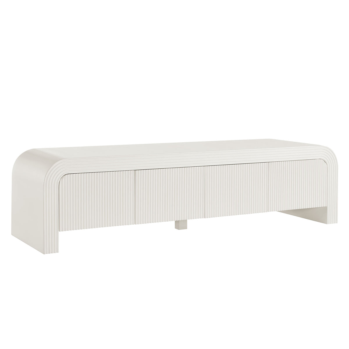 Waterflute 68" Fluted TV Stand - White Matte