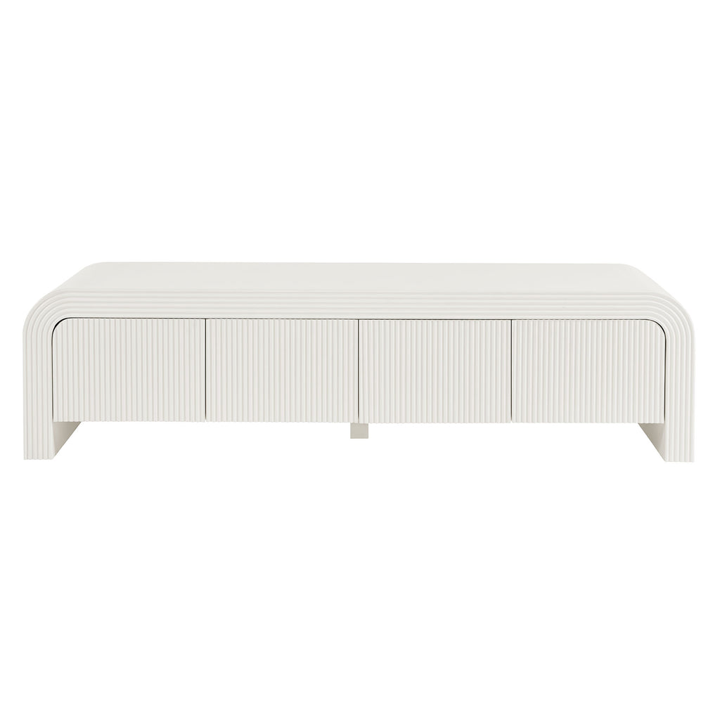 Waterflute 68" Fluted TV Stand - White Matte