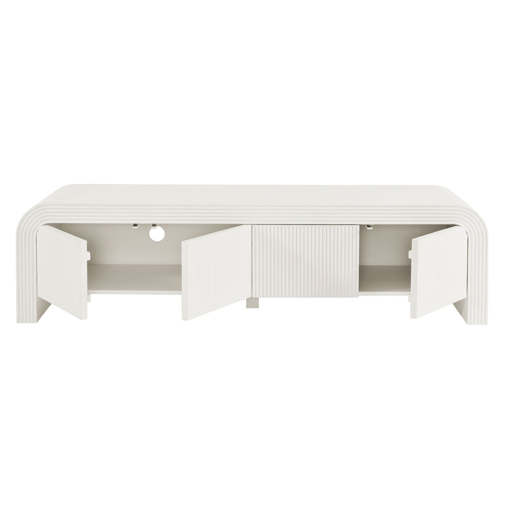 Waterflute 68" Fluted TV Stand - White Matte