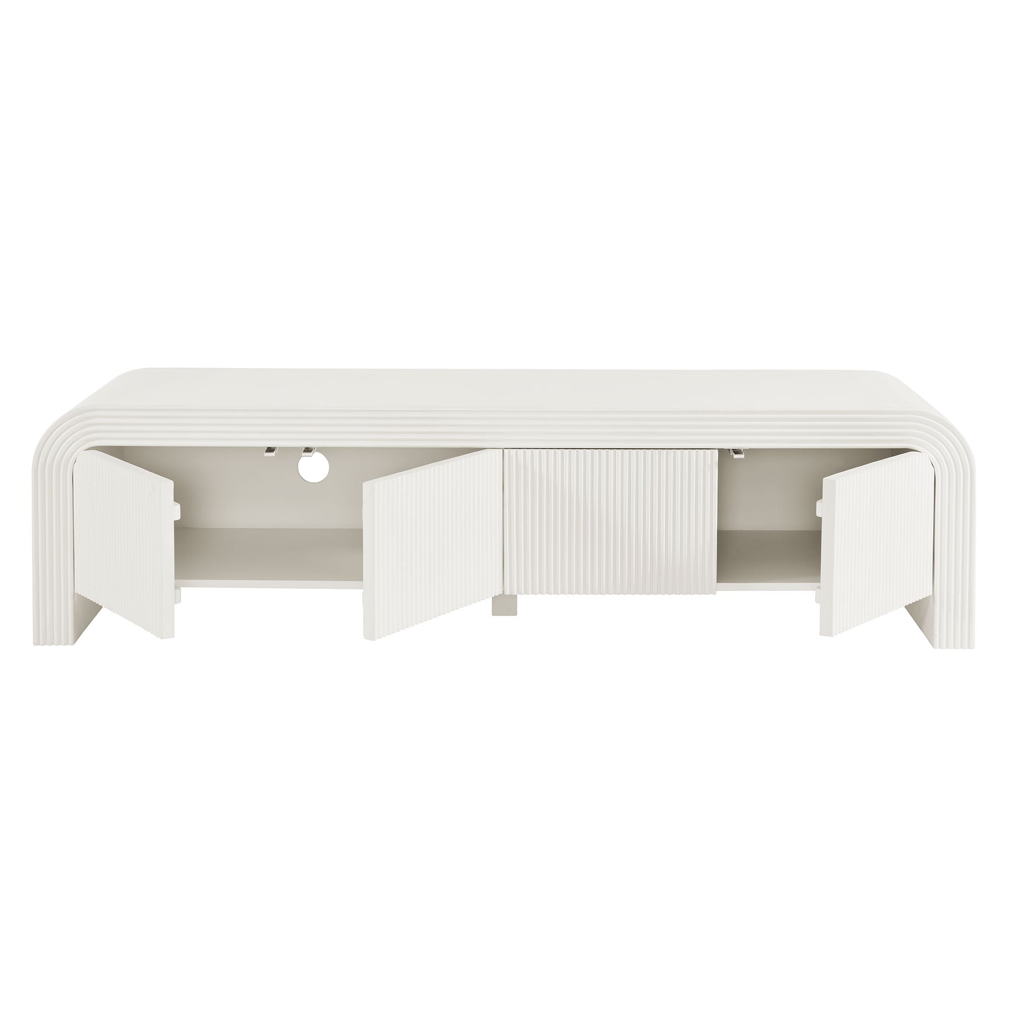 Waterflute 68" Fluted TV Stand - White Matte