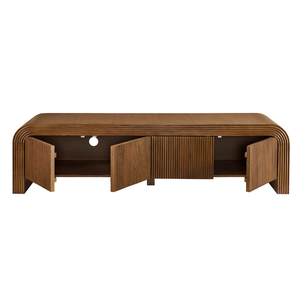 Waterflute 68" Fluted TV Stand - Walnut