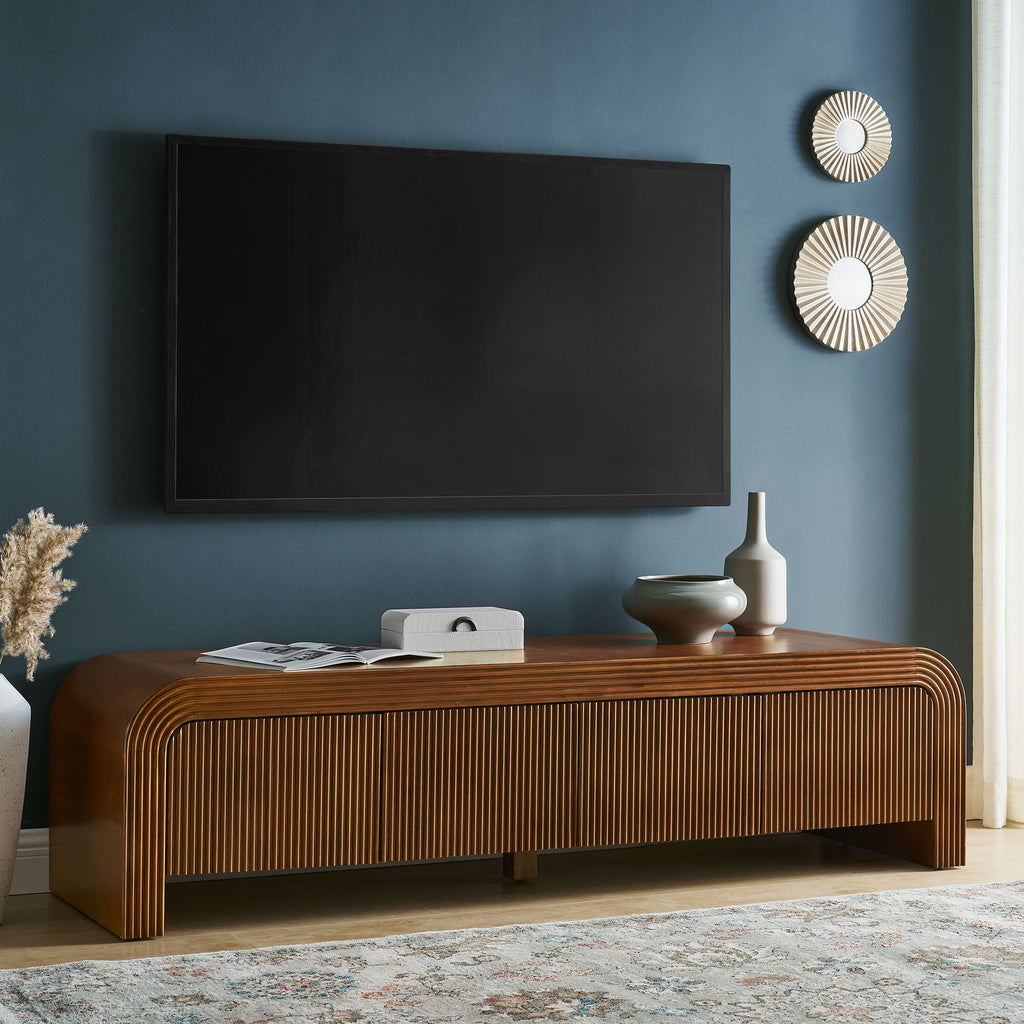 Waterflute 68" Fluted TV Stand - Walnut