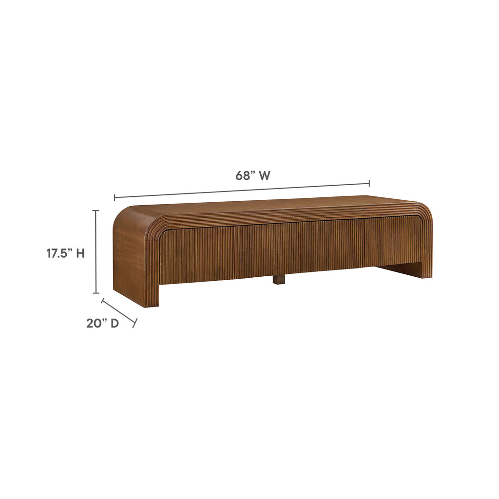 Waterflute 68" Fluted TV Stand - Walnut