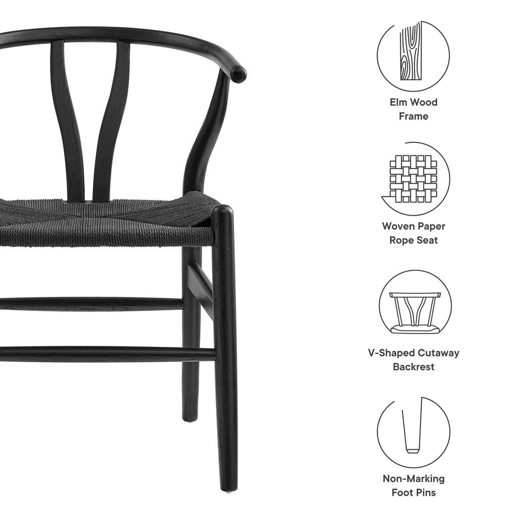 Amish 29" Wood Dining Chair - Black Black
