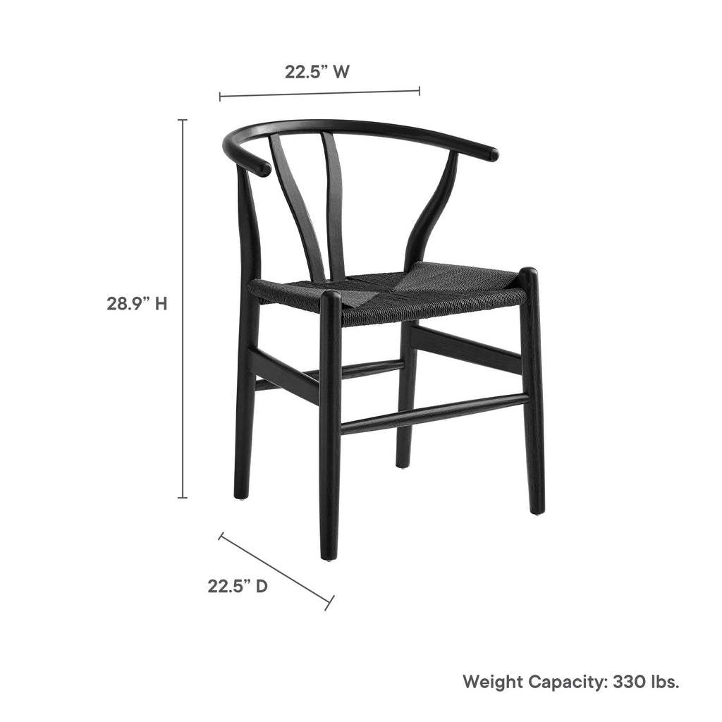 Amish 29" Wood Dining Chair - Black Black