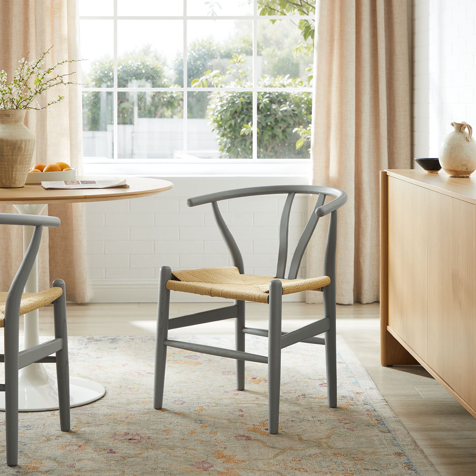 Amish 29" Wood Dining Chair - Light Gray