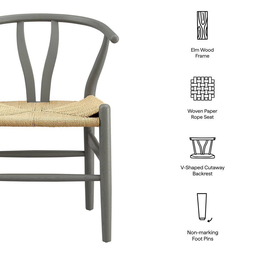 Amish 29" Wood Dining Chair - Light Gray