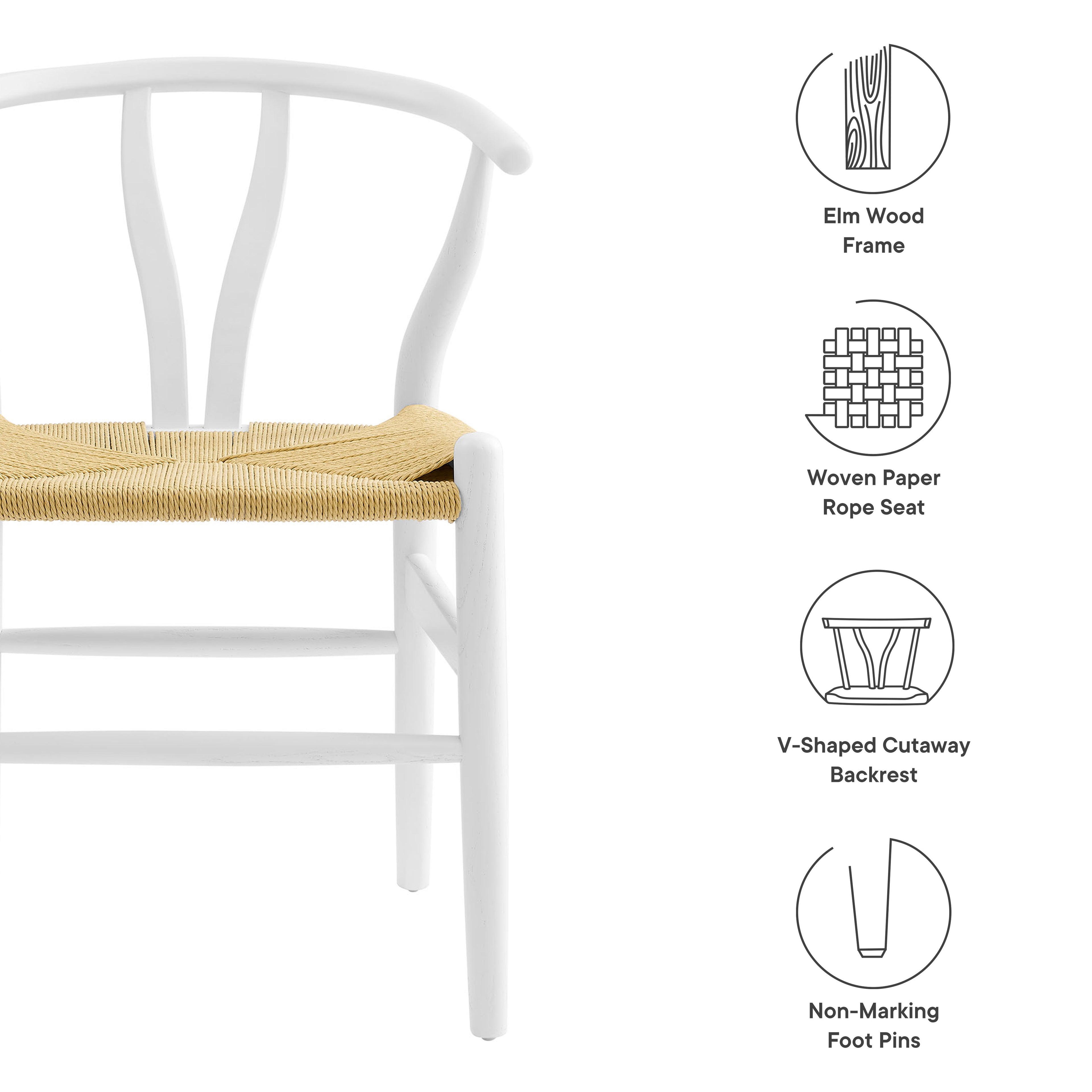 Amish 29" Wood Dining Chair - White