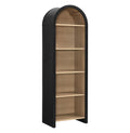 Evie Arched Narrow Bookcase Display Cabinet - Black