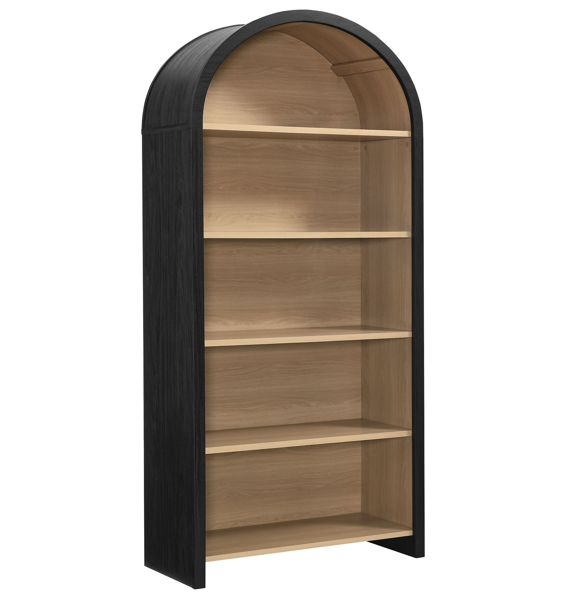 Evie Arched Wide Bookcase Display Cabinet - Black