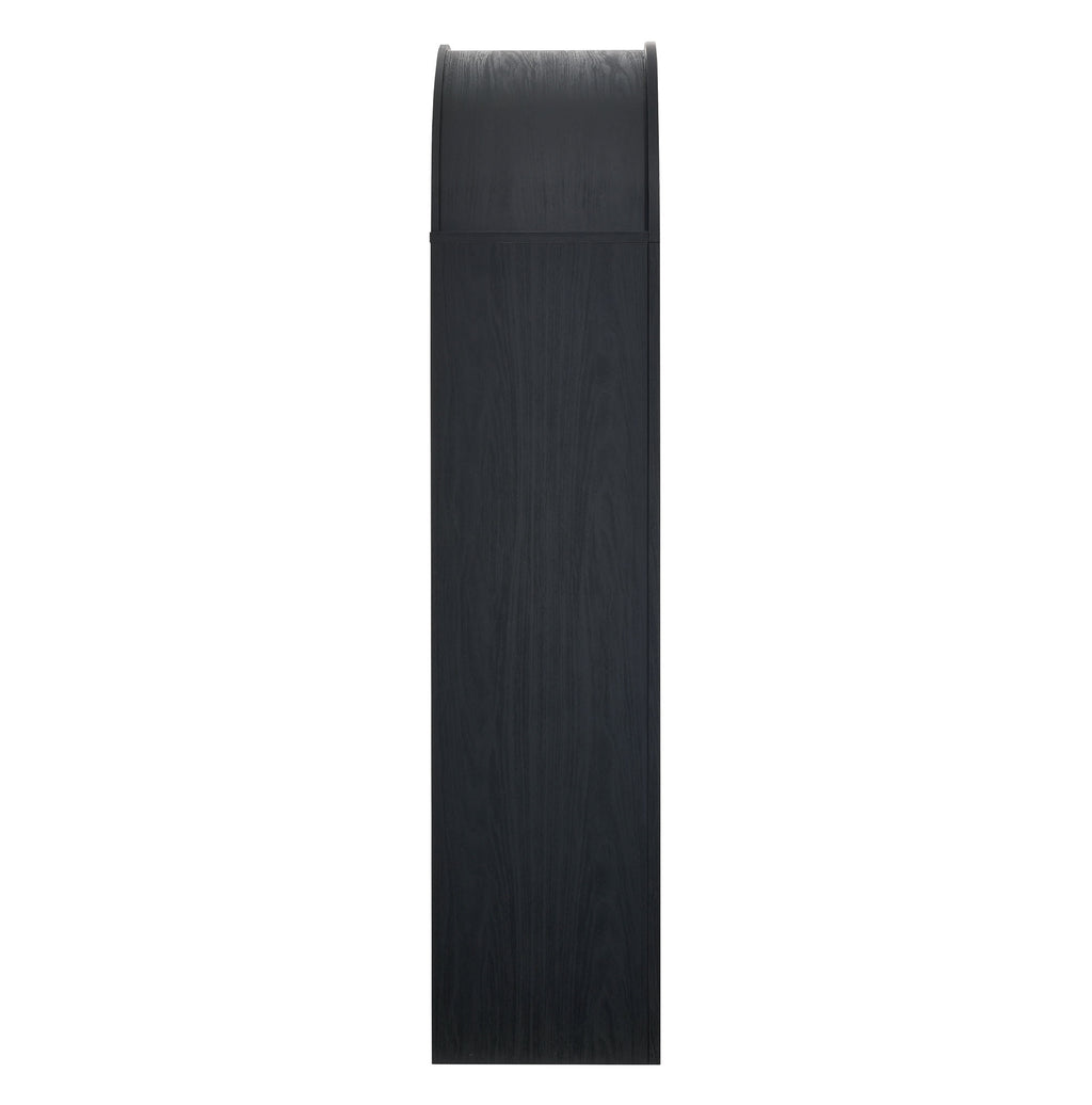 Evie Arched Wide Bookcase Display Cabinet - Black