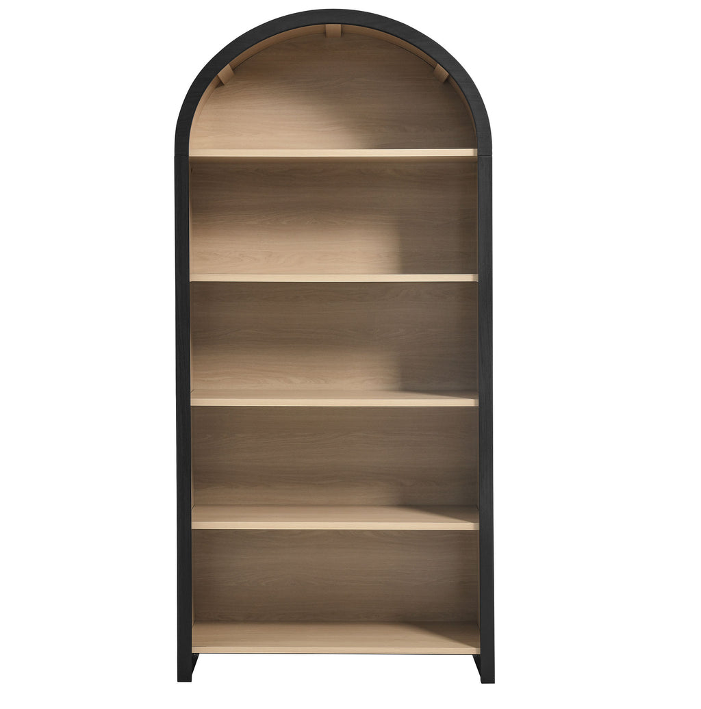 Evie Arched Wide Bookcase Display Cabinet - Black