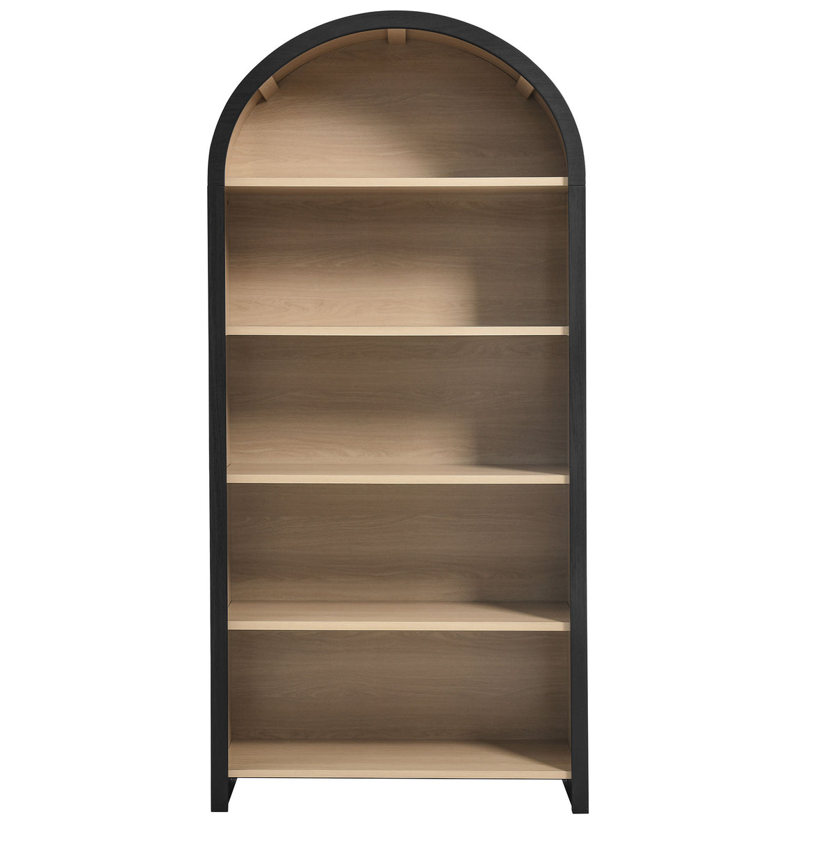 Evie Arched Wide Bookcase Display Cabinet - Black