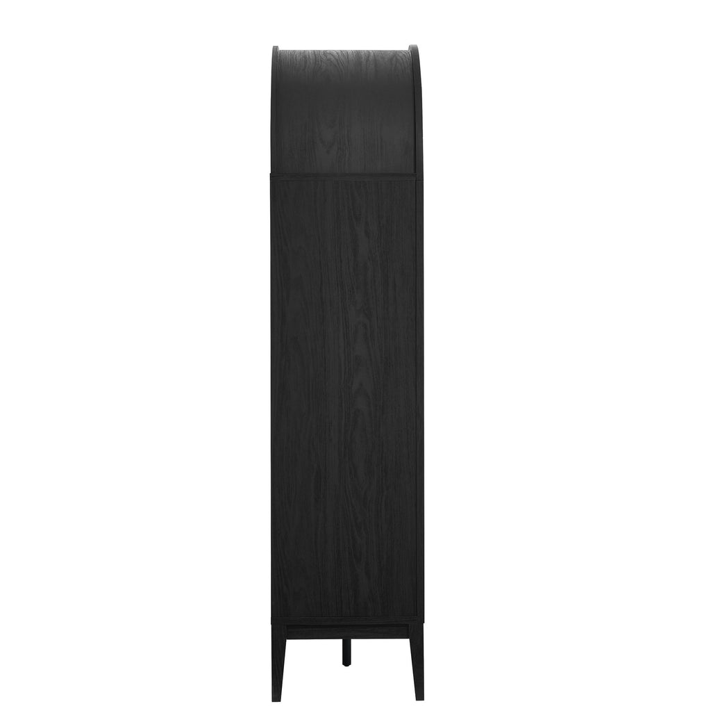Nolan Arched Bar Cabinet - Black Oak