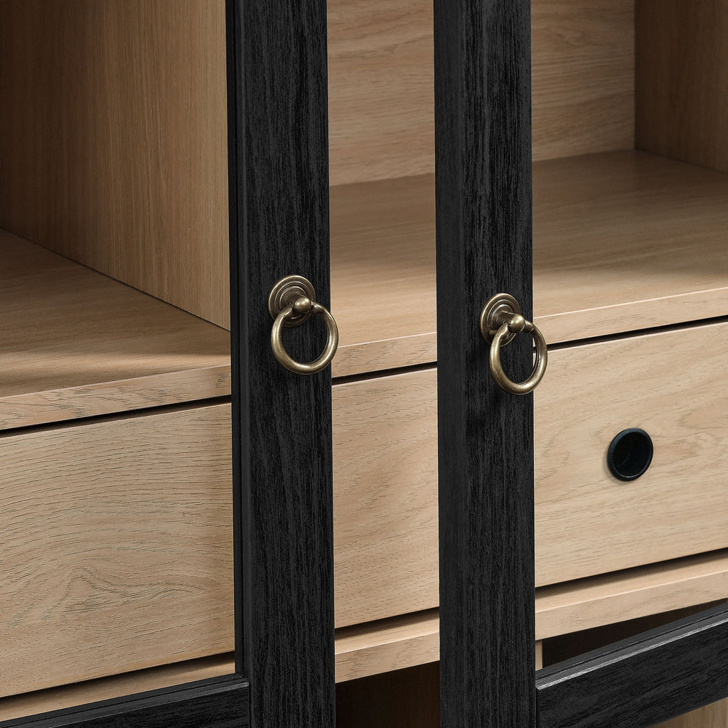 Nolan Arched Bar Cabinet - Black Oak