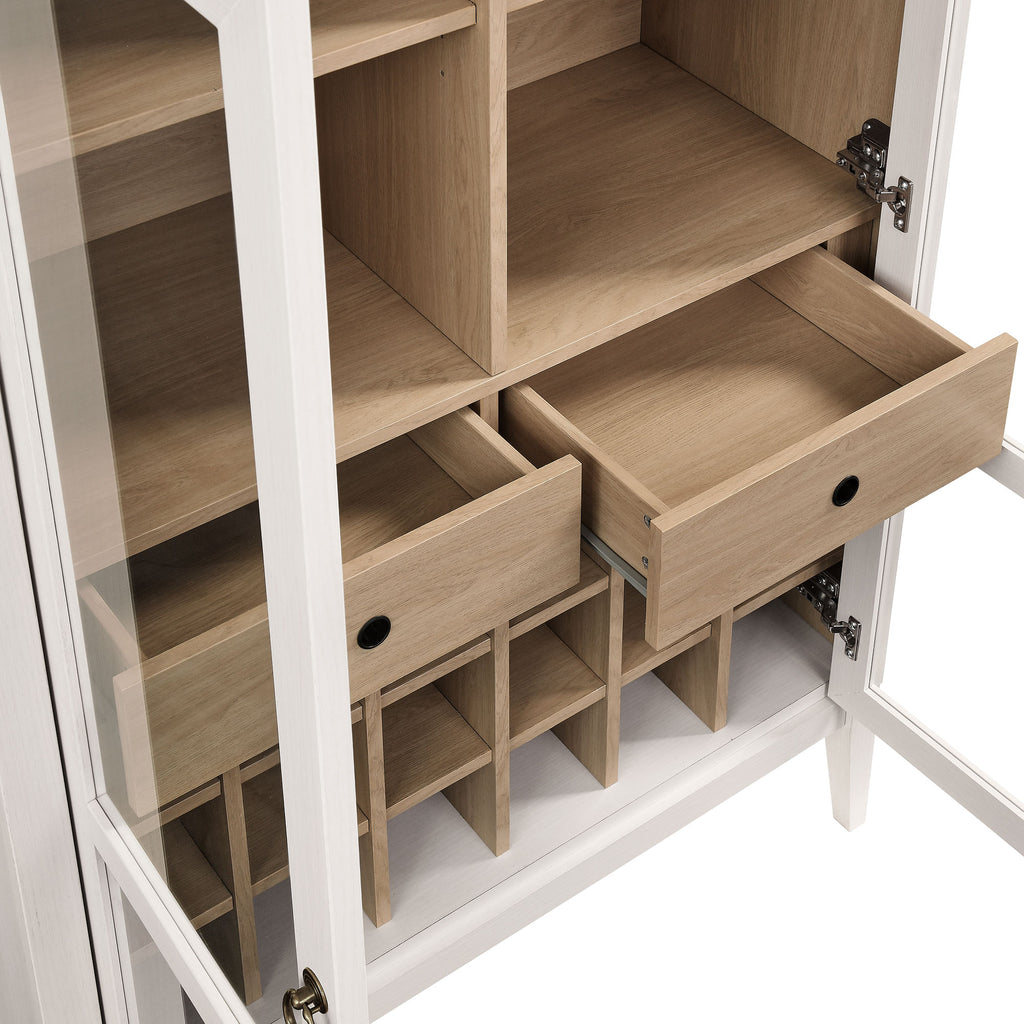 Nolan Arched Bar Cabinet - Ivory Oak