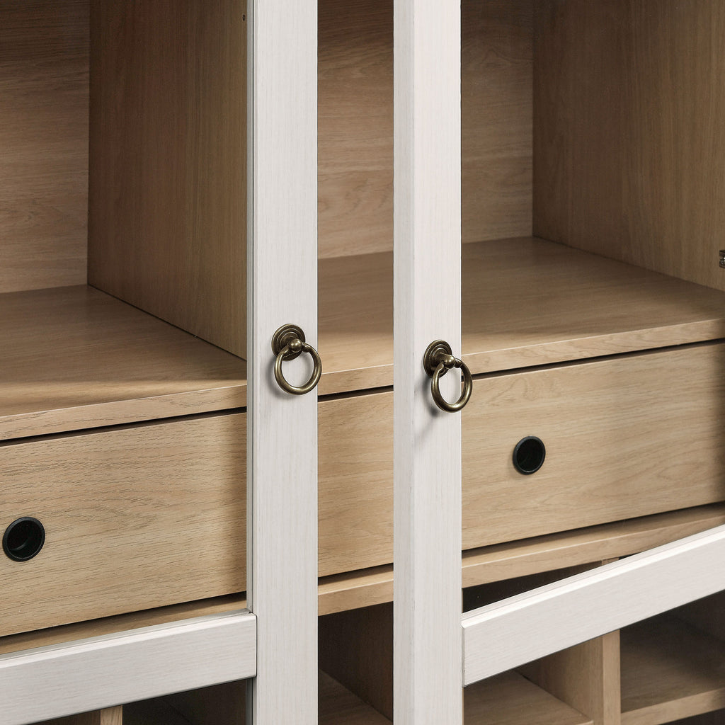 Nolan Arched Bar Cabinet - Ivory Oak