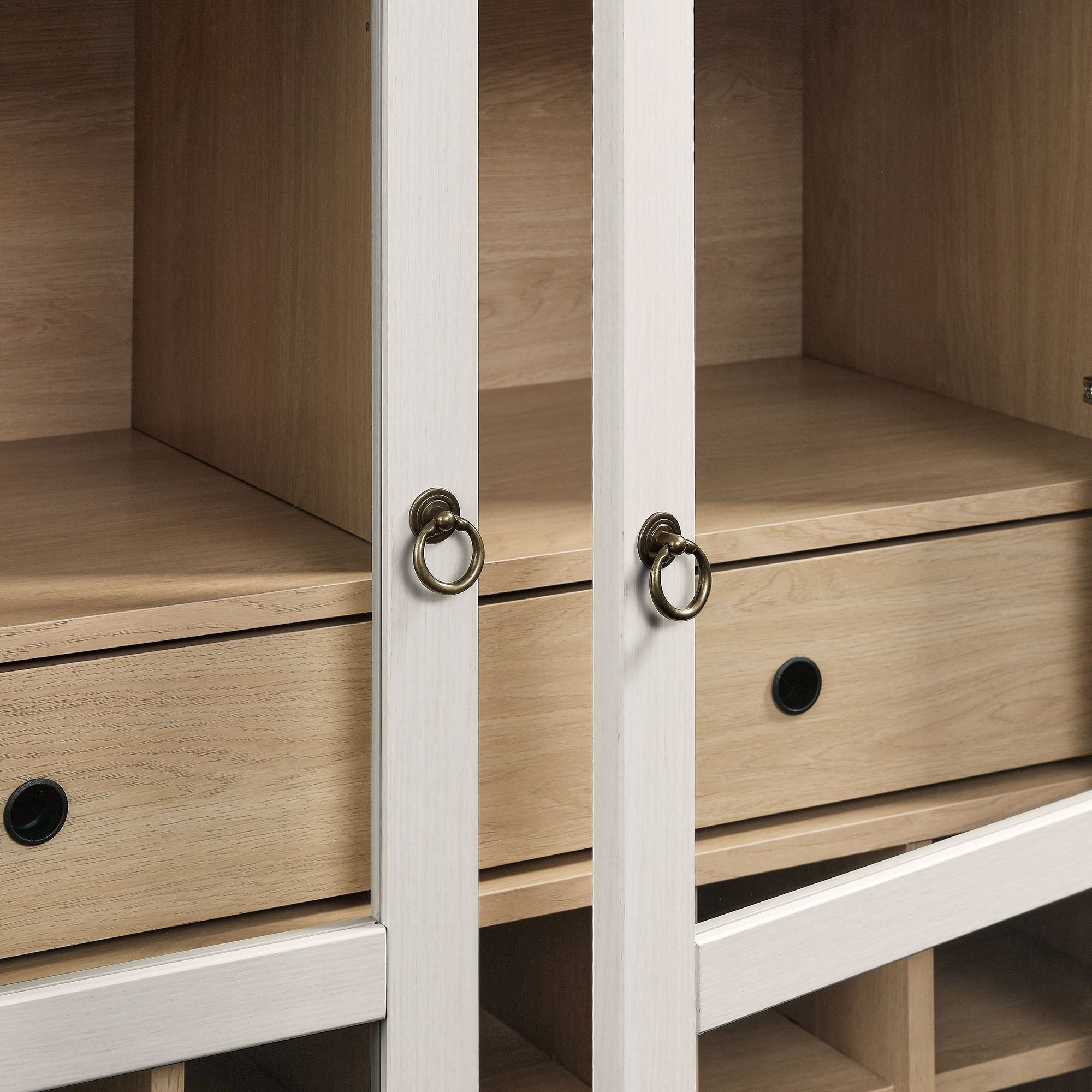 Nolan Arched Bar Cabinet - Ivory Oak