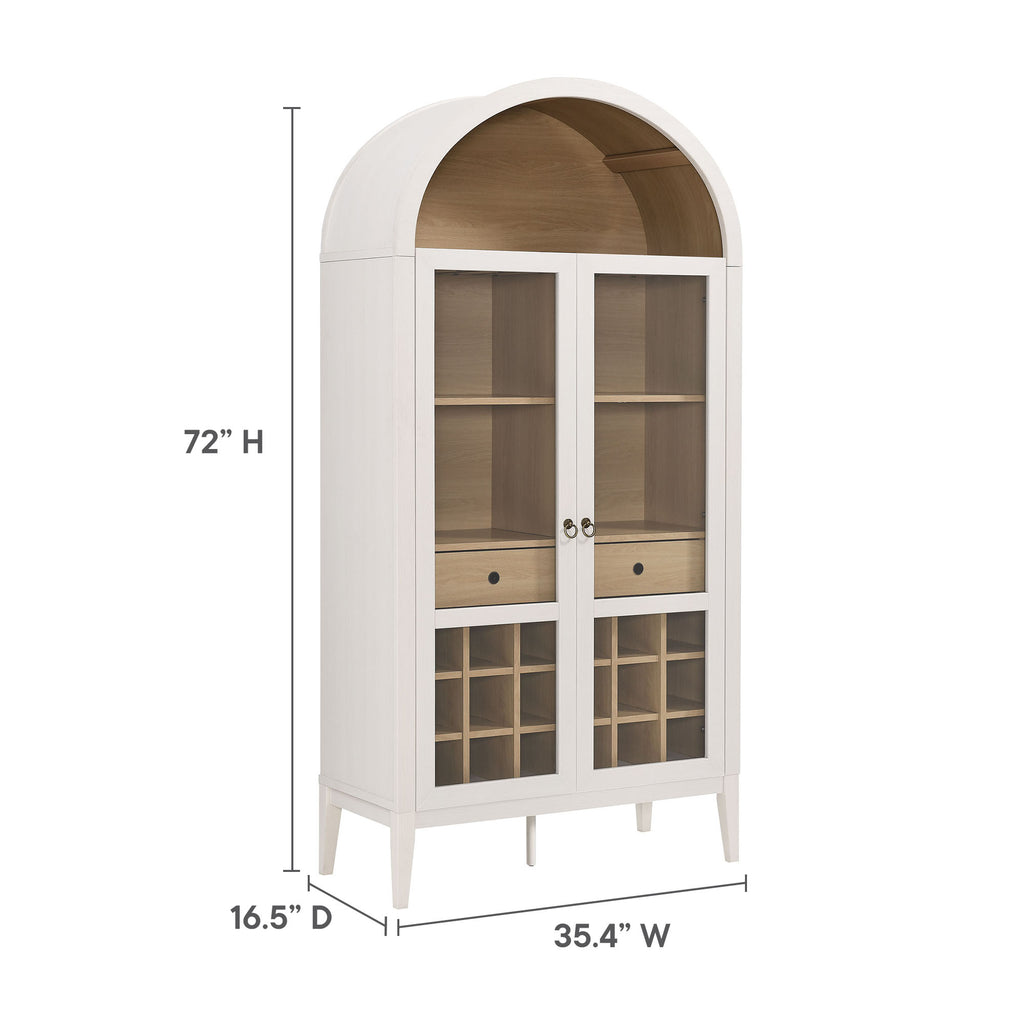 Nolan Arched Bar Cabinet - Ivory Oak