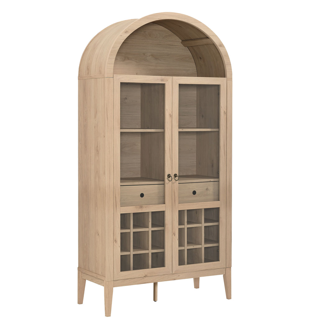 Nolan Arched Bar Cabinet - Light Oak
