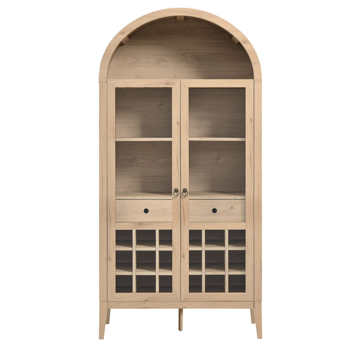 Nolan Arched Bar Cabinet - Light Oak