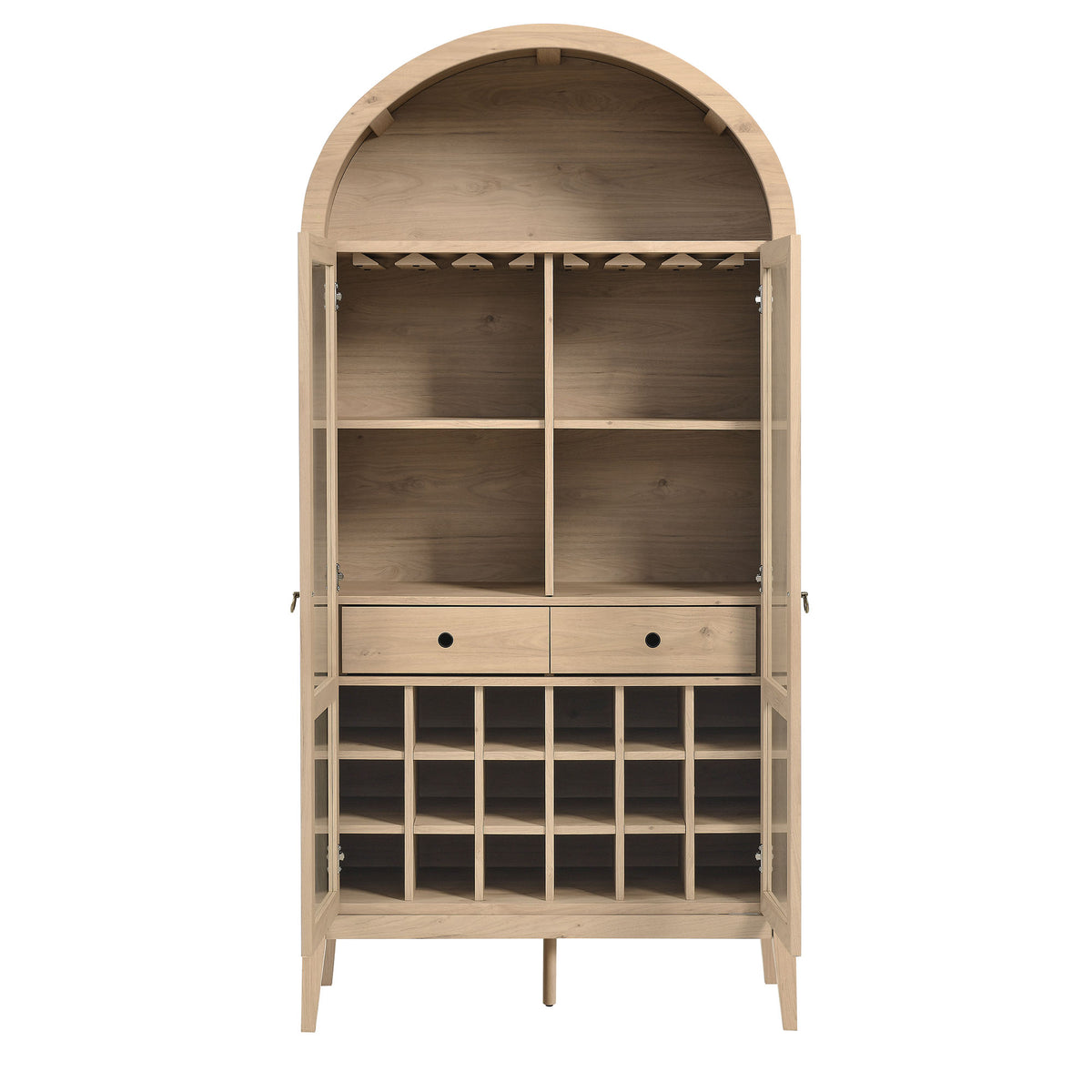 Nolan Arched Bar Cabinet - Light Oak