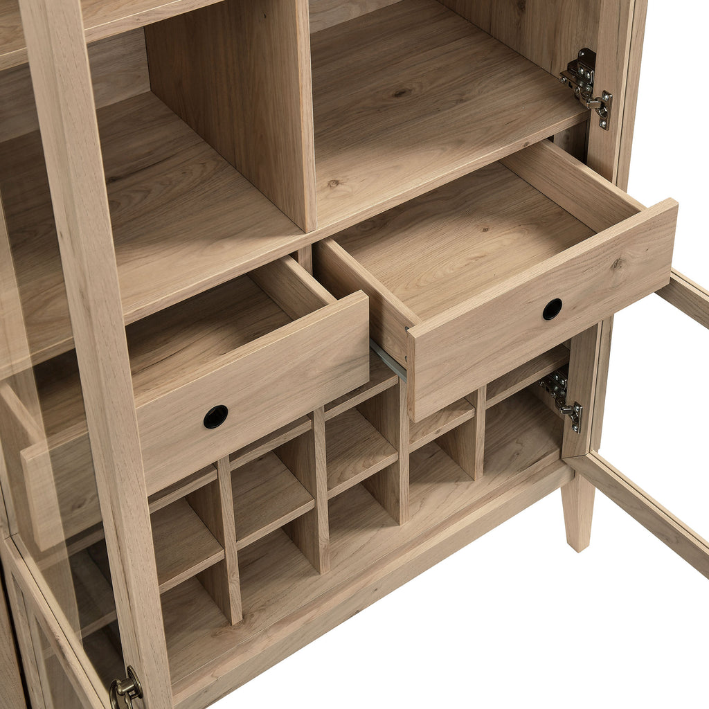 Nolan Arched Bar Cabinet - Light Oak