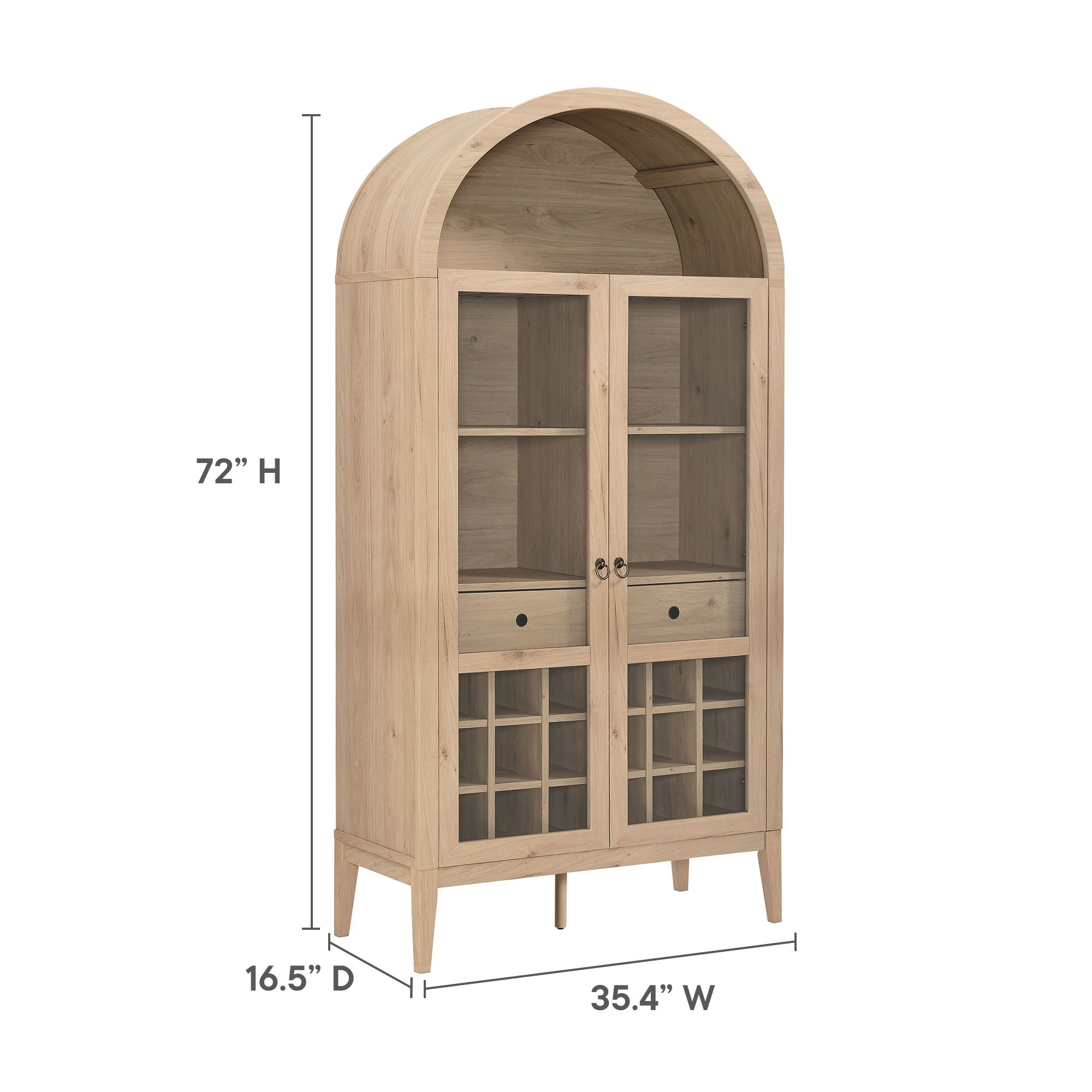 Nolan Arched Bar Cabinet - Light Oak
