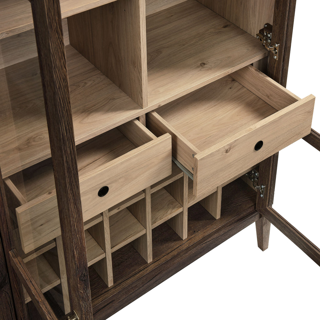 Nolan Arched Bar Cabinet - Walnut Light Oak