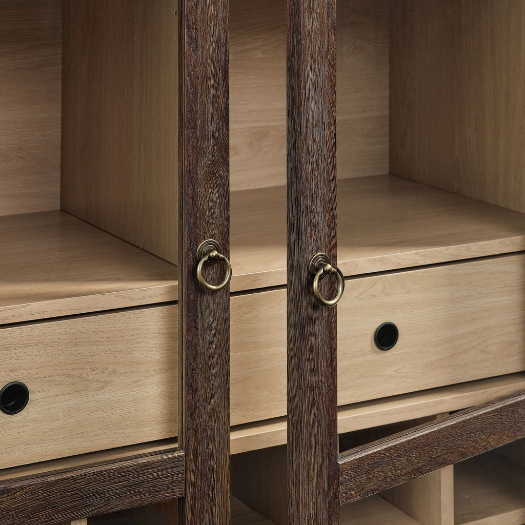 Nolan Arched Bar Cabinet - Walnut Light Oak