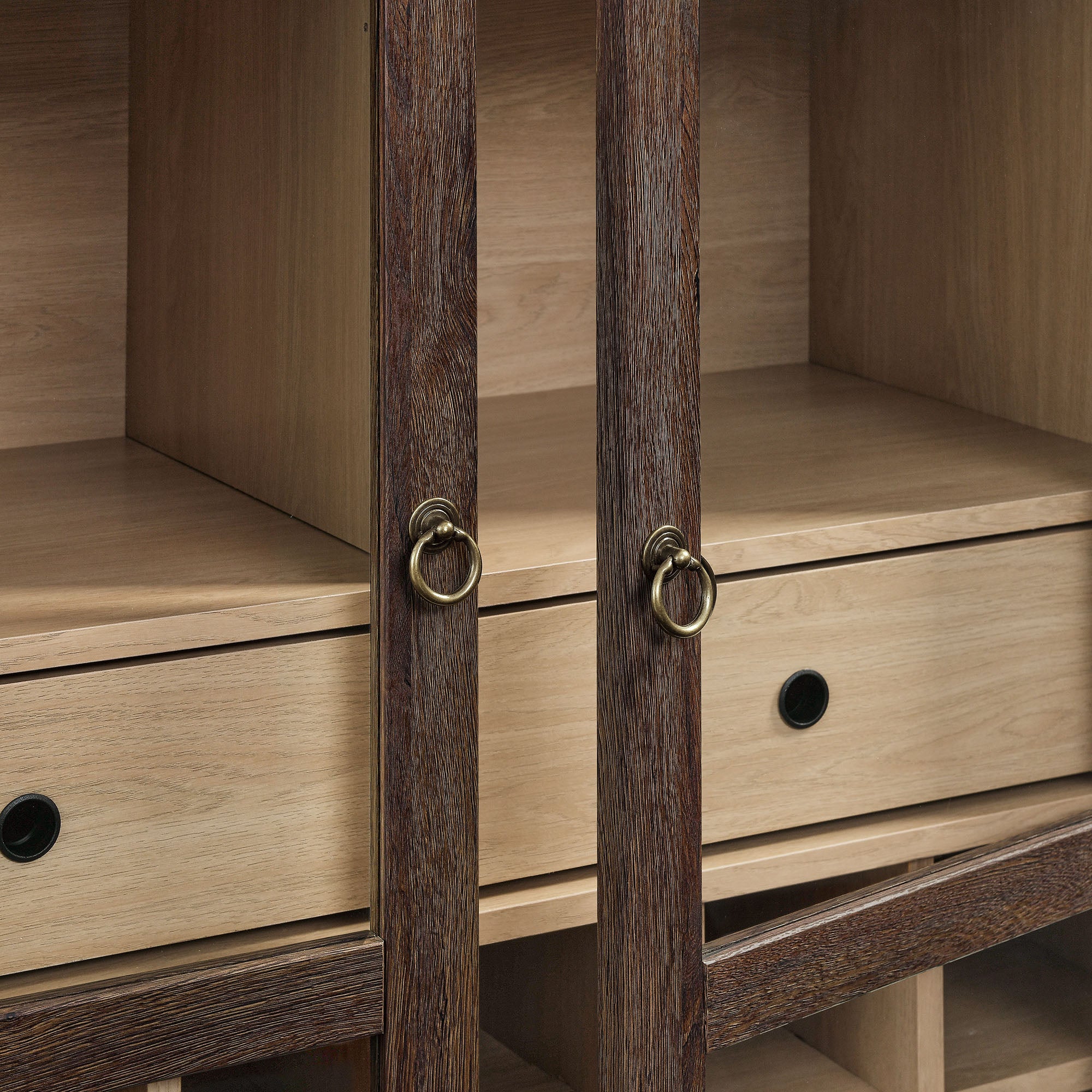 Nolan Arched Bar Cabinet - Walnut Light Oak