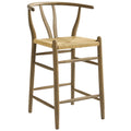 Amish Wood Counter Stool - Weathered Gray Teak