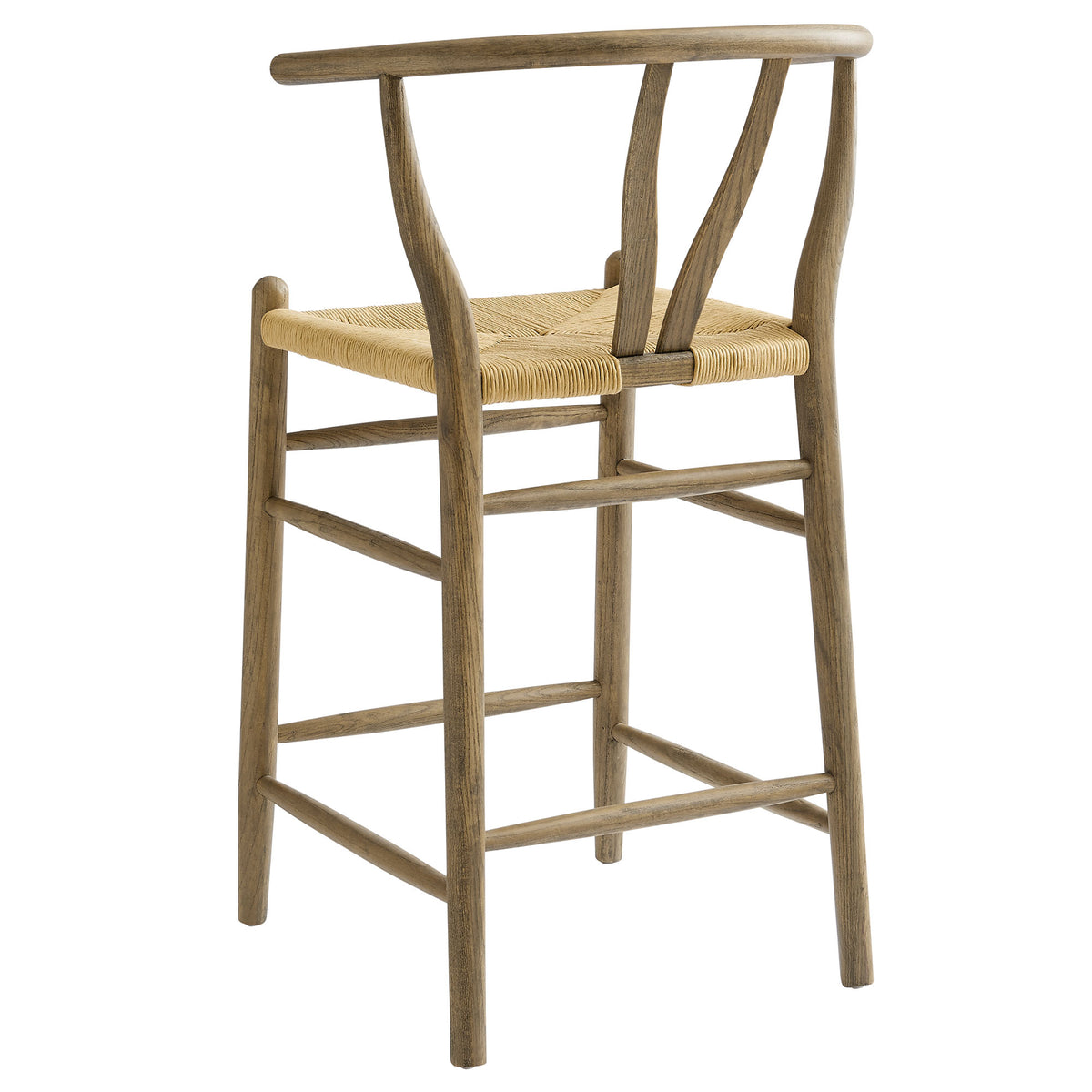 Amish Wood Counter Stool - Weathered Gray Teak