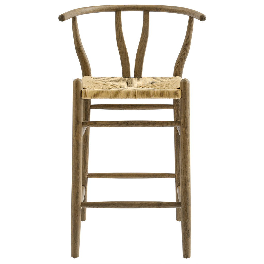 Amish Wood Counter Stool - Weathered Gray Teak