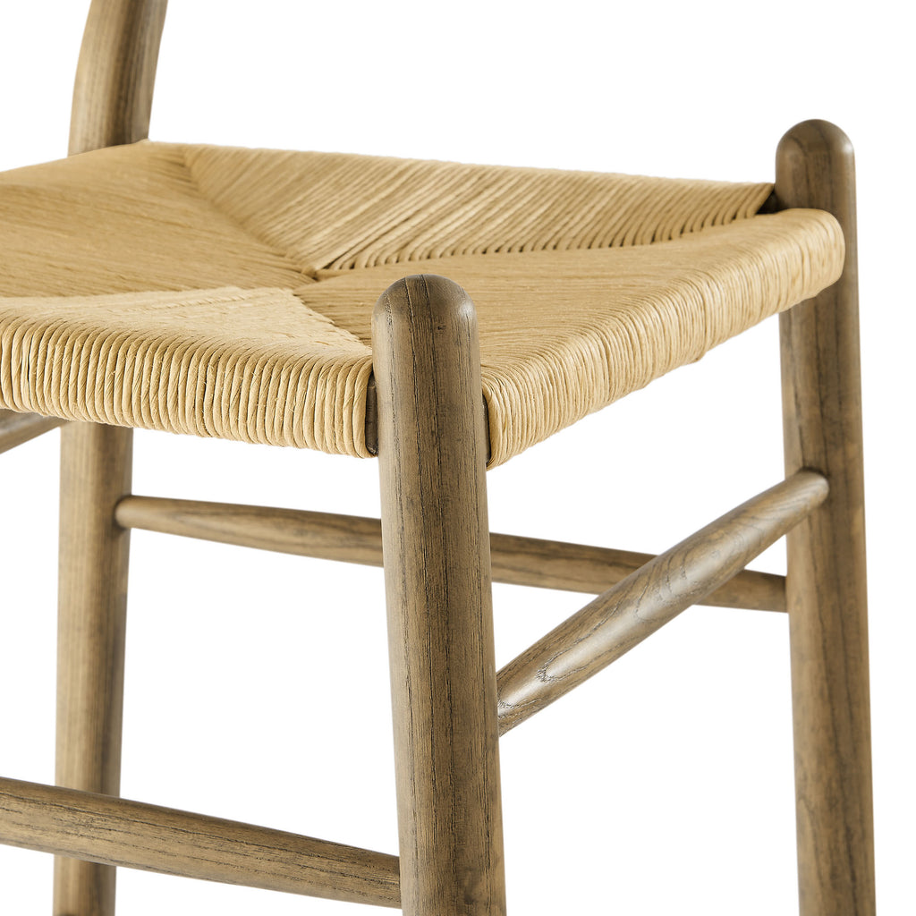 Amish Wood Counter Stool - Weathered Gray Teak