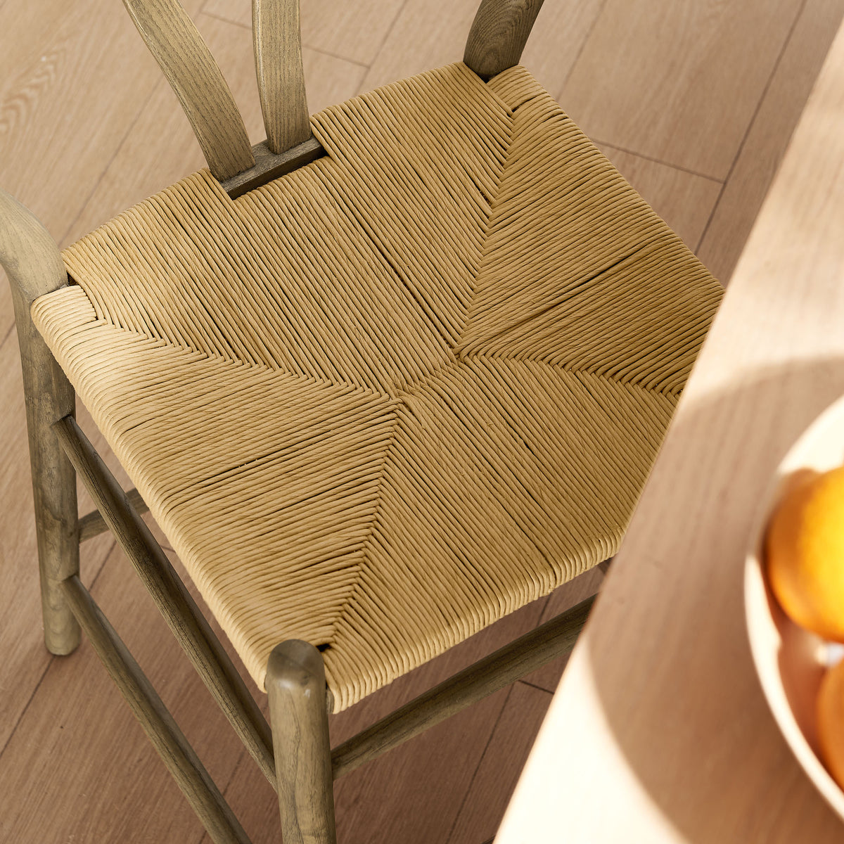 Amish Wood Counter Stool - Weathered Gray Teak