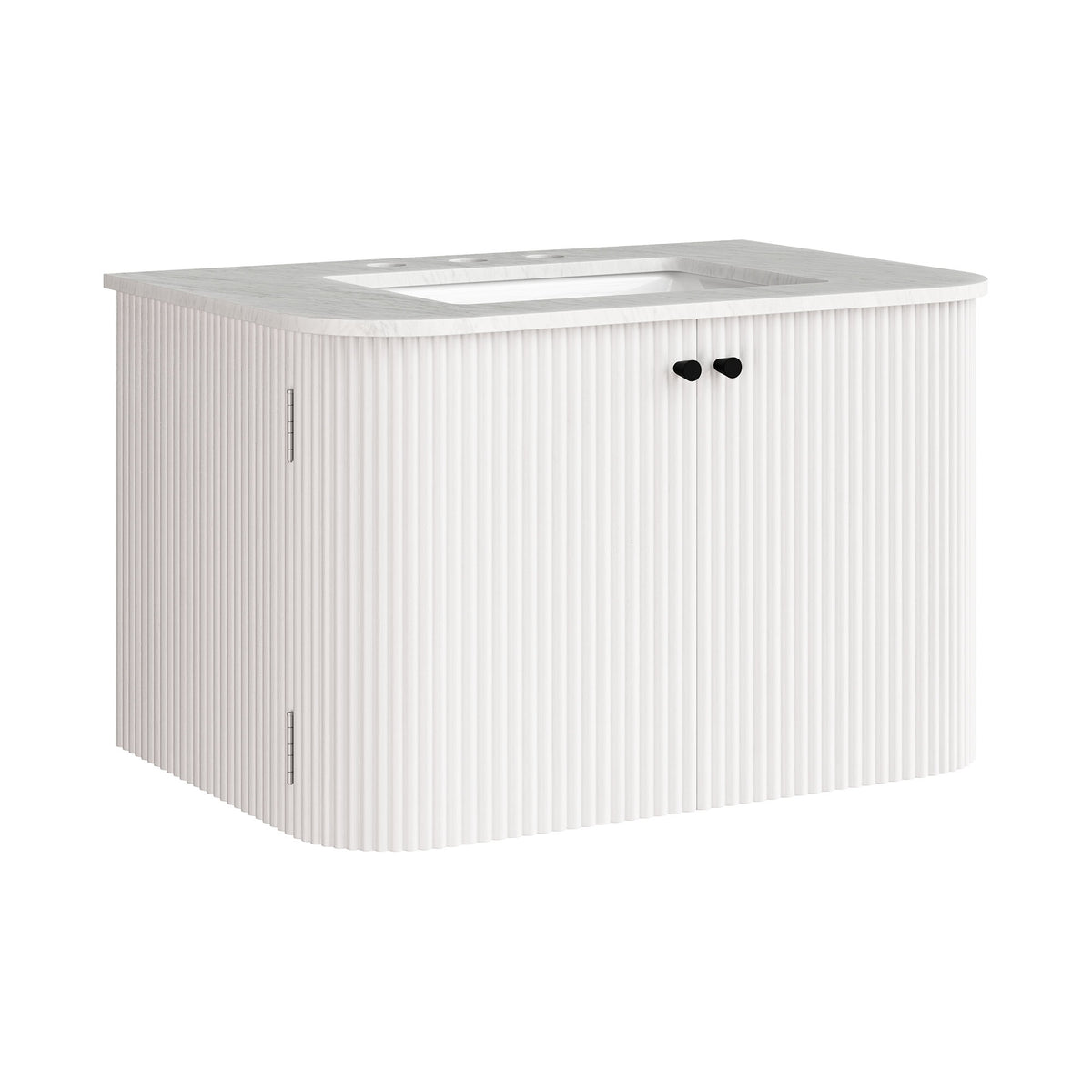 Zia 30" Wall-Mount Bathroom Vanity with Marble Sink - Ivory