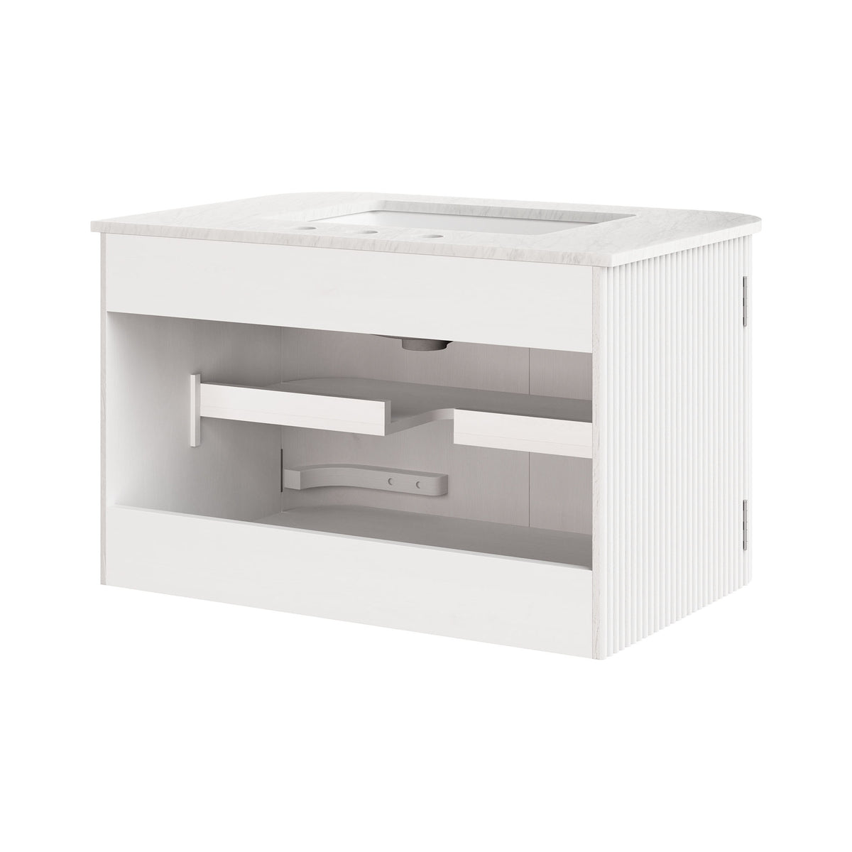 Zia 30" Wall-Mount Bathroom Vanity with Marble Sink - Ivory