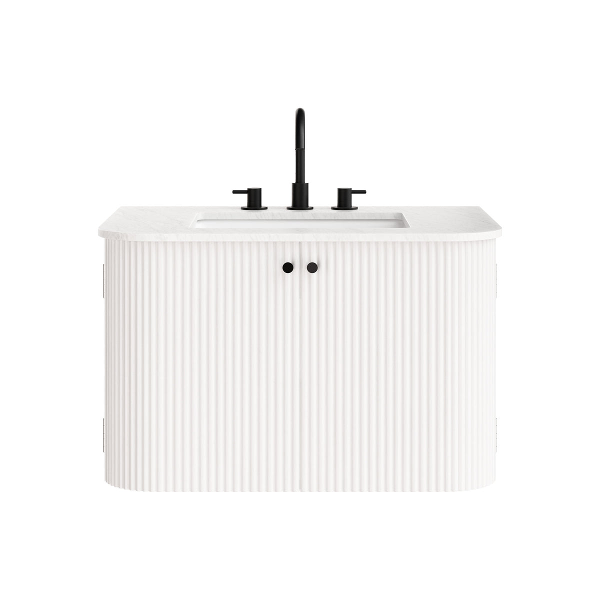 Zia 30" Wall-Mount Bathroom Vanity with Marble Sink - Ivory