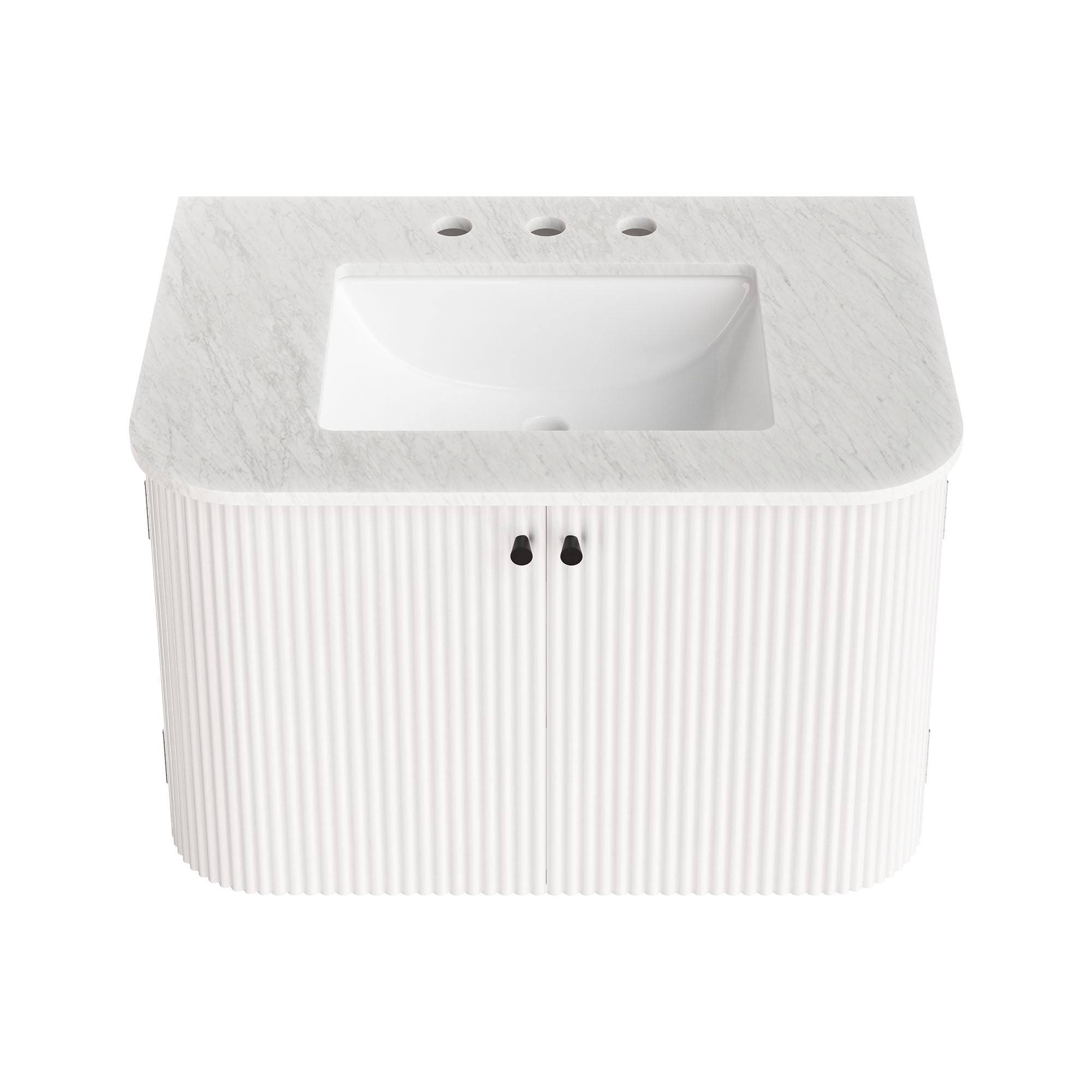 Zia 30" Wall-Mount Bathroom Vanity with Marble Sink - Ivory