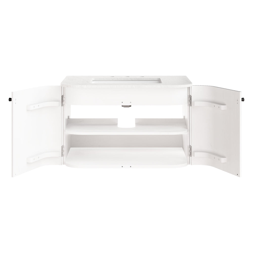 Zia 30" Wall-Mount Bathroom Vanity with Marble Sink - Ivory
